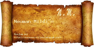 Neuman Milán névjegykártya